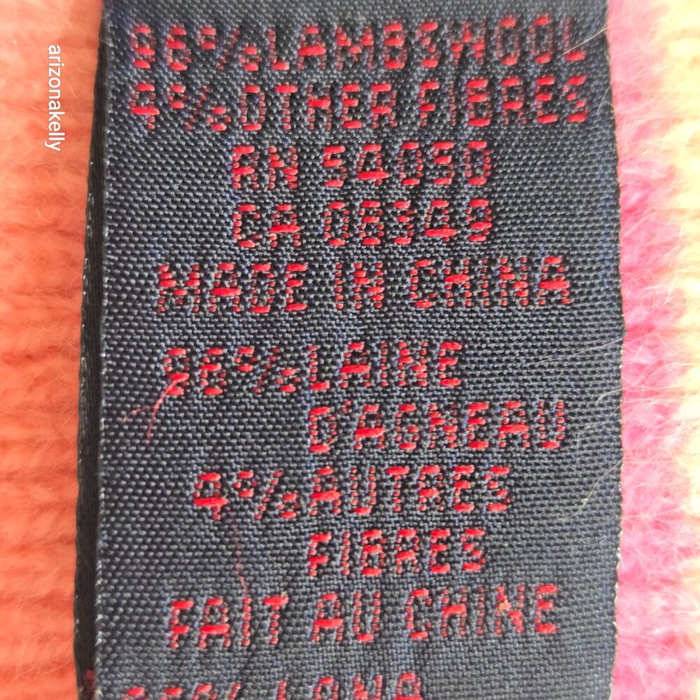 Ralph Lauren Wool Knit Scarf Pink Stripes - Picture 6 of 9